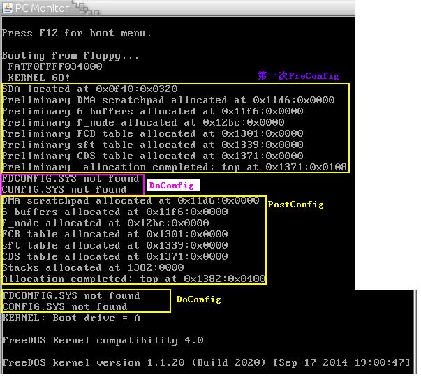 При включении компьютера черный экран freedos kernel 2039